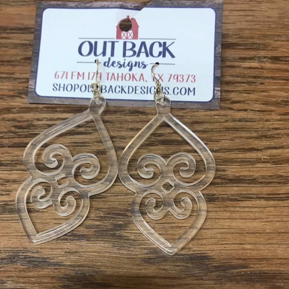 Clear Acrylic Fishhook Earrings